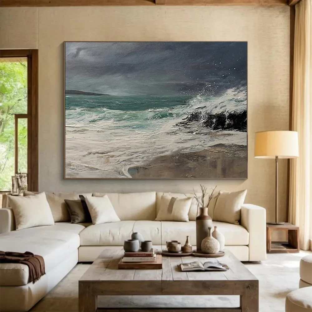 Waves Handmade Coastal Abstract Artwork 471ZU